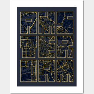 Amsterdam, Netherlands City Map Typography - Gold Art Deco Posters and Art